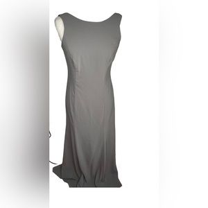 New Dessy Collection Bridesmaid Dress Crepe Charcoal Gray Sz 4. Full Length